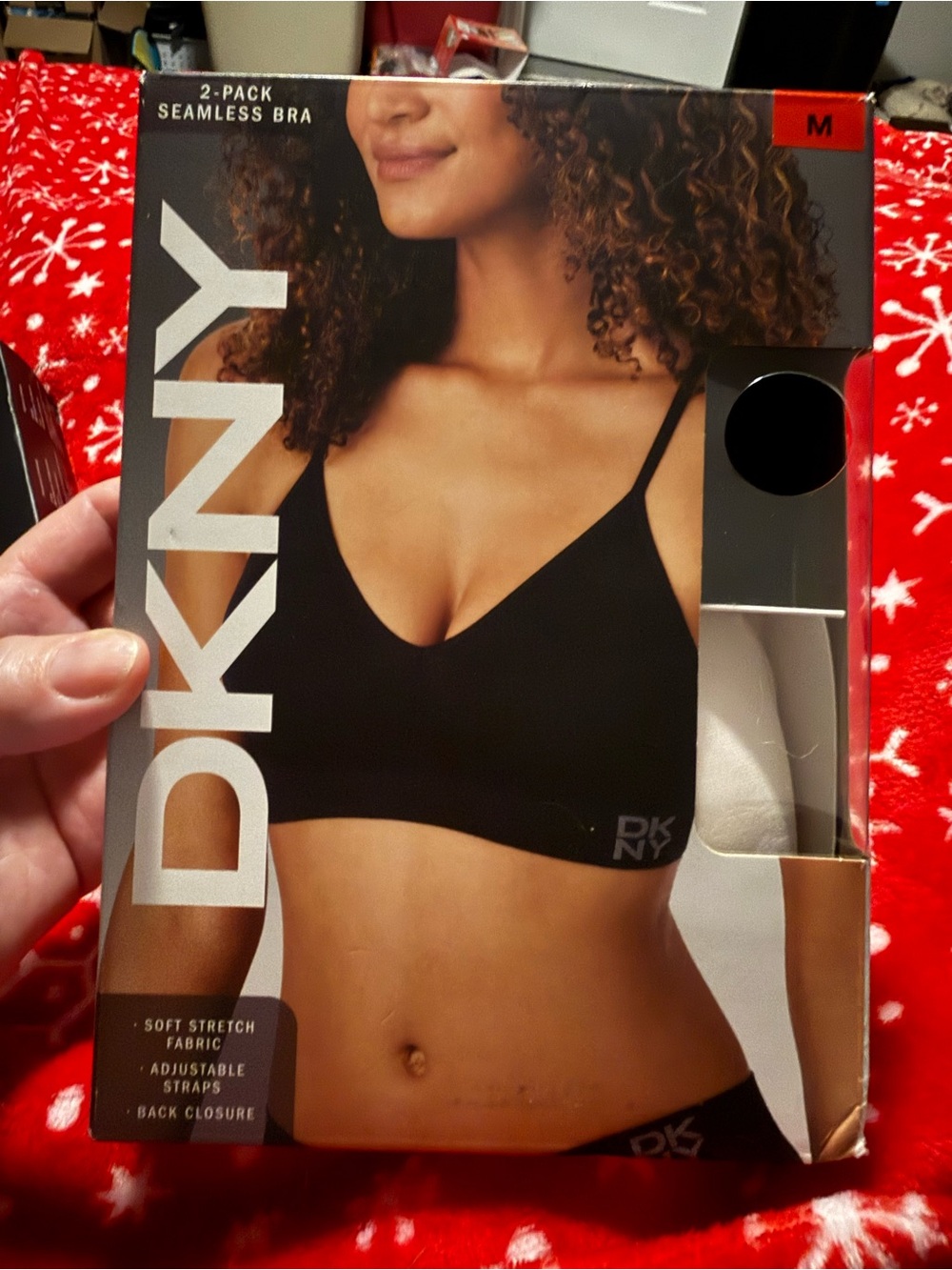 DKNY Women’s Seamless 2-Pack Bralette - Black & White they have back hook closur